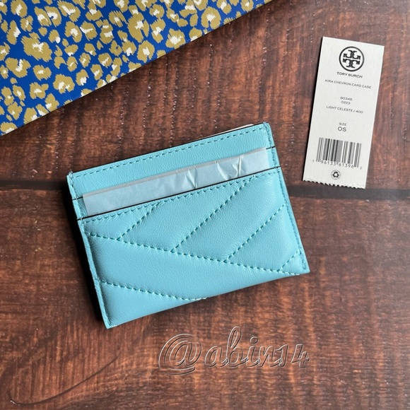 NWT Tory Burch Kira Leather Chevron Card Case - Picture 2 of 5